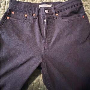 Levi’s Wedgie Straight Black Button Up Denim Jeans Size‎ 27